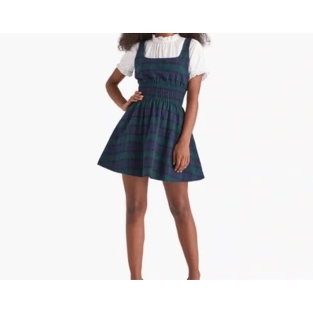 Hill House Cher Mini Dress Black Watch Tartan Cotton Flannel Size S - Picture 4 of 11